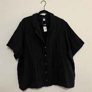 Old Navy Black Casual Button Down Shirt